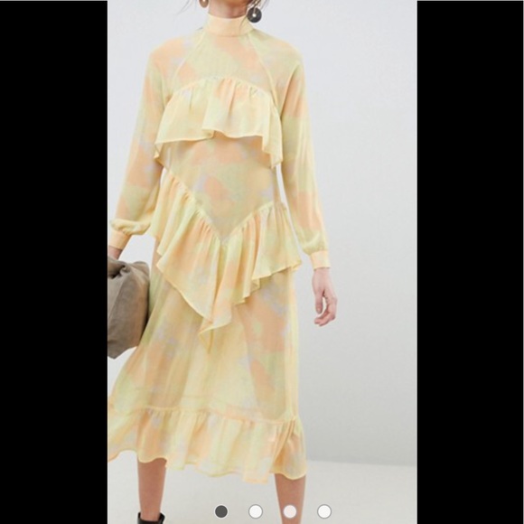 ASOS Chiffon Midi Dress. Brand New. Sz 2. - Picture 2 of 3